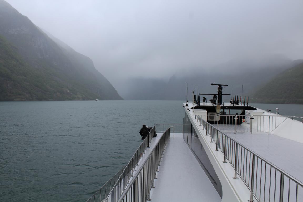 Schlechtes Wetter im Aurlandsfjord
