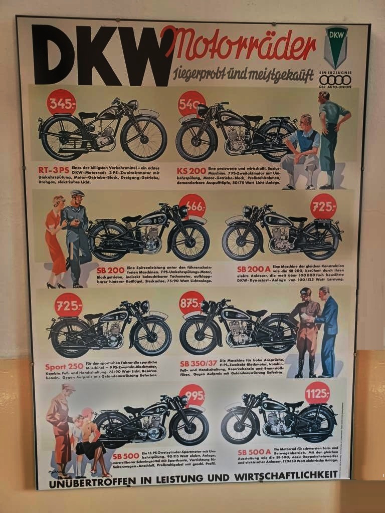 Werbeplakat für DKW-Motorräder